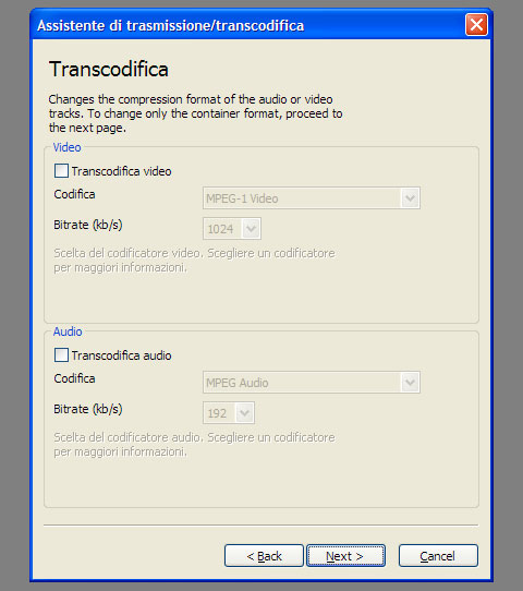 Scelta del codec audio/video