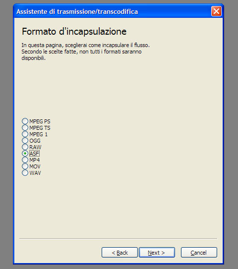 Scelta del formato di incapsulazione