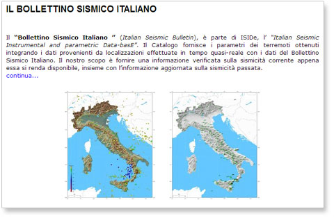 ISIDe - Bollettino Sismico Italiano