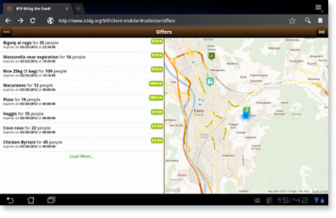 Bring The Food: la mappa del cibo disponibile